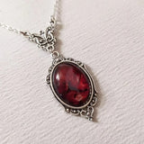 Vintage Red Quartz Crystal Necklace