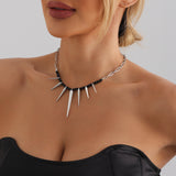 Punk Stitching Chain Black Beaded