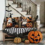 Spooky Halloween Pillowcases: Witch, Owl, Cat & Haunted House Designs! Sofa cushion cover holiday party decoration gift