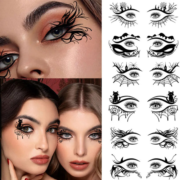 10pcs/Pack Waterproof Eyeshadow Face Tattoos For Women Eyeliner Temporary Tattoo Stickers for Halloween Stage Performances