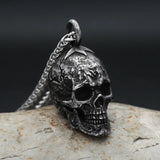 Vintage Black Skull Pendant Necklace 316L Stainless Steel Hip Hop Biker Dark Skull Necklaces Male Party Jewelry  Gifts