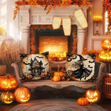 Spooky Halloween Pillowcases: Witch, Owl, Cat & Haunted House Designs! Sofa cushion cover holiday party decoration gift