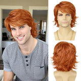 Synthetic Mens Hair Wig Short Blonde Layered Heat Resistant Wigs for Male Daily Party Cosplay Costume Halloween Use
