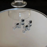 Gothic Cross Black Drill Drop Earrings Women Punk  Jewellery Creativity Fashion Gorgeous Statement Jewelry Girl Gifts
