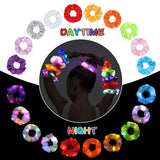 10-50pcs LED Light Hair Scrunchies Satin Elastic Bands Ties Ropes Girls Halloween Christmas Glow In The Dark Party Supplies