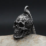 Vintage Black Skull Pendant Necklace 316L Stainless Steel Hip Hop Biker Dark Skull Necklaces Male Party Jewelry  Gifts