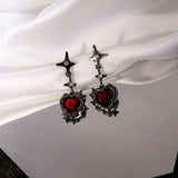 Gothic Cross Black Drill Drop Earrings Women Punk  Jewellery Creativity Fashion Gorgeous Statement Jewelry Girl Gifts