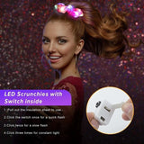 10-50pcs LED Light Hair Scrunchies Satin Elastic Bands Ties Ropes Girls Halloween Christmas Glow In The Dark Party Supplies