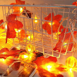 LED Halloween Light String Battery Powered Maple Pumpkin Fairy Garland Garden Bedroom Living Room Festive Party Decoration Light