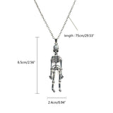 2Pcs Friendship Skeleton Skull Necklaces BFF Jewlery Halloween Skull Necklace for Best Friends Bestie Sister Couples