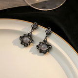 Gothic Cross Black Drill Drop Earrings Women Punk  Jewellery Creativity Fashion Gorgeous Statement Jewelry Girl Gifts