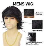 Synthetic Mens Hair Wig Short Blonde Layered Heat Resistant Wigs for Male Daily Party Cosplay Costume Halloween Use