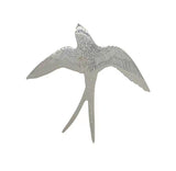 Ins Wind Silver Flying Bird  Swallow Metal Brooch