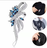 2PC New Xiaoxiangfeng Diamond Studded Leaf Brooch