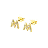 Ins European And American Diamond English Alphabet Letter Earrings