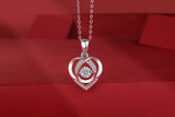Heart To Have Your Luxurious Fashion Diamond Pendant Necklace Set With Mosan Diamond Silver Ornaments