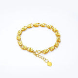 Gold-plated Lucky Clover Gift Love Heart Brass Gold-plated