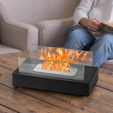 Black 13.8x7.1x5.5in With Windshield, Two Telescopic Forks, Fire Extinguishing Handle, Rectangular, Smokeless Stove, Iron Body, Stainless Steel Combustion Chamber