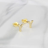 Ins European And American Diamond English Alphabet Letter Earrings