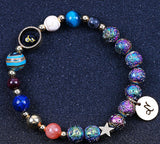 Blue San Colorful Volcanic Rock Twelve Constellations Bracelets