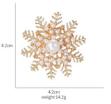 2pc New Exquisite And Elegant Pearl Snowflake Brooch