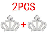 Korean Version Of Fashionable Crown Rhinestone Brooch - Headwear