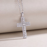 Shelter Luxury Fashion Diamond Pendant Necklace Set With Mosan Diamond Silver Ornaments