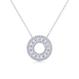 Reciprocating Luxury Fashion Diamond Pendant Necklace Set With Mosan Diamond Silver Ornaments