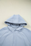 Beau Blue Half Zip Thumbhole Sleeve Hoodie Active Pants 2pcs Outfit