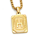 European And American Fashion Men's All-stainless Steel Letter Pendant Gold-plated 18K Titanium Steel Letter Necklace