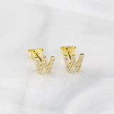 Ins European And American Diamond English Alphabet Letter Earrings