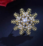 2pc New Exquisite And Elegant Pearl Snowflake Brooch