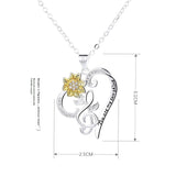 Pastoral Style Two-color Sunflower Pendant Trend Heart Clavicle Chain