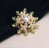 2pc New Exquisite And Elegant Pearl Snowflake Brooch