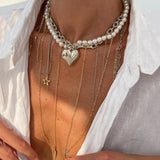 Fashion Metal Star Moon Tassel Necklace