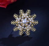 2pc New Exquisite And Elegant Pearl Snowflake Brooch
