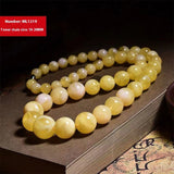 Beeswax Graduated Strand Yellow Chicken Grease Round Beads Necklace Clavicle Chain