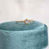 Natural Aquamarine Same Style Gold Plated Ring Necklace Ear Studs Female Accessories