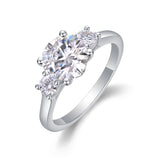 Large Diamond Ring Luxury Fashion Set Moissanite Silver Ring