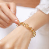 Yellow Crystal Bracelet Exhibition With Golden Yellow Crystal Beads