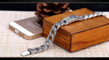 925 Silver Hollow Carved Men's Bracelet
