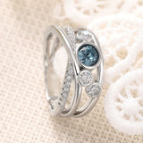 Ring Micro Inlaid Zircon Colorful Ornament