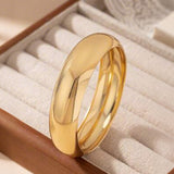 1pcs Fashionable And Personalized Smooth Copper Plated 18k Bracelet, Suitable For Daily Wear During Festivals And Gatherings