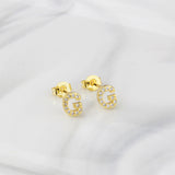 Ins European And American Diamond English Alphabet Letter Earrings