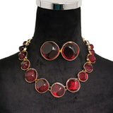 Round Three-dimensional Pattern Necklace And Earring Suit