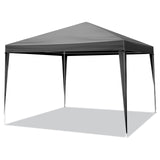 10x10ft Black, 4 Sides Pergola, PE Cloth, Sprayed Iron Pipe, Spiral Pipe