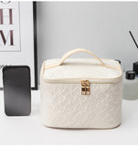 Black White Umizolco Premium Large CapacityPortable Travel Makeup Bag, Multi FunctionalCosmetic Organizer, Stain Resistant, HandheldSquare Bag