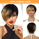 Brazil Remy Hair Non-toxic Short Wig- Straight, Lace-free Hat With Roses, 8 Inch, Suitable For The Whole Scene.