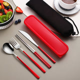 Dinnerware Set Flatware Kitchen Accessories Camping Travel Sets Gold Knife Fork Spoon Portable Cutlery Sets With Case
