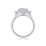 Large Diamond Ring Luxury Fashion Set Moissanite Silver Ring